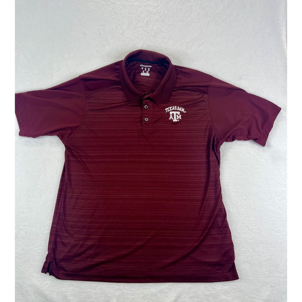 Champion Elite Texas A&M Aggies Polo Shirt Men's XL Maroon Athletic